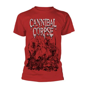 CANNIBAL CORPSE PILE OF SKULLS RED TEE