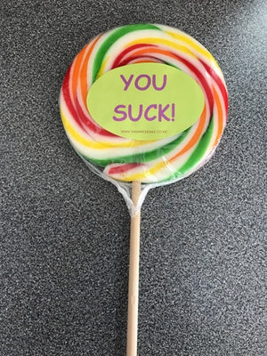 GIANT YOU SUCK LOLLIPOP 85G SWIRL