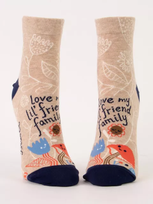 LOVE MY FRIEND FAMILY TEAM ANKLE SOCKS WOMENS SIZE 5-10