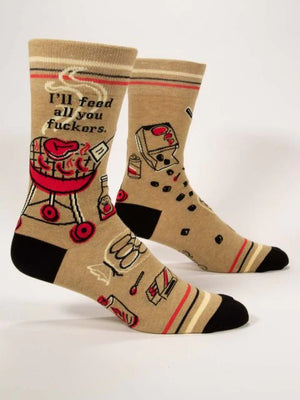 FEED ALL YOU FUCKERS MENS SOCKS Men's shoe size 7-12.