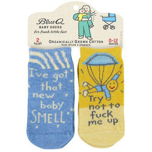 BABY SOCKS NEW BABY SMELL/TRY NOT TO FUCK ME UP TWO PAIRS