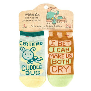 BABY SOCKS I BET I CAN MAKE US BOTH CRY / CUDDLE BUG TWO PAIRS
