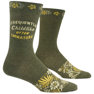 FREQUENTLY CHILDLIKE OFTEN IMMATURE CREW SOCKS MENS size 7-12