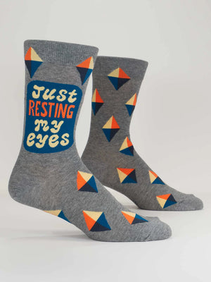 JUST RESTING MY EYES CREW SOCKS MENS size 7-12
