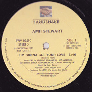 AMII STEWART | IM GONNA GET YOUR LOVE - US PROMO - GENERIC RECORD COMPANY SLEEVE
