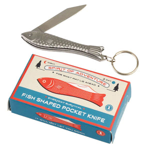 FISH SHAPED POCKET KNIFE KEYRING - SPIRIT OF ADVENTURE