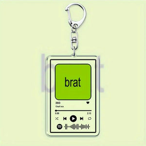 CHARLIE XCX BRAT KEYRING (360 SONG)