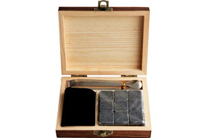 WHISKEY STONES IN BOX ICE CUBES ON THE ROCKS