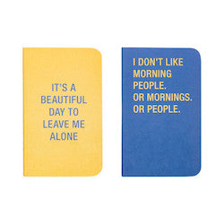 HATE MORNINGS/LEAVE ME ALONE MINI NOTEBOOK TWO PACK