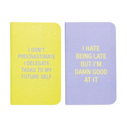 LATE/PROCRASTINATE MINI NOTEBOOK TWO PACK