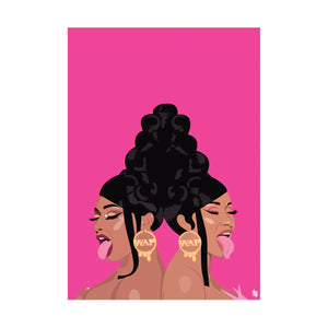 MEGAN THEE STALLION WAP ART PRINT A2 CARDI B MACARONI 495