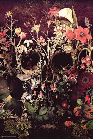 FLORAL BLOOMING SKULL POSTER MAXI 83