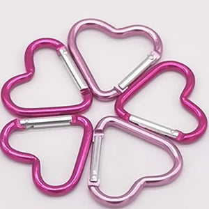 HEART SHAPED CARABINA KEYRING PINK 44MM