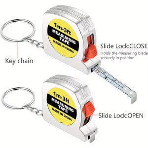MINI TAPE MEASURE KEYRING SILVER