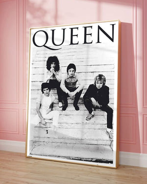 QUEEN GROUP SHOT BRAZIL BLACK AND WHITE POSTER 70