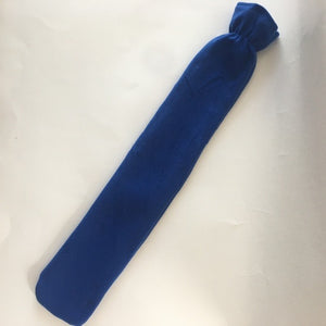 LONG HOT WATER BOTTLE WITH COVER BLUE