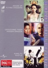 MOVIE MAR | HOUSE OF FLYING DAGGERS / CROUCHING TIGER HIDDEN DRAGON / KUNG FU HUSTLE (3DVD) SLIPCASE DAMAGE