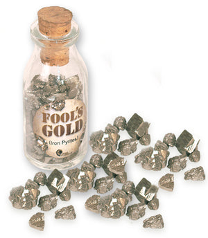 FOOLS GOLD IN BOTTLE (IRON PYRITE)