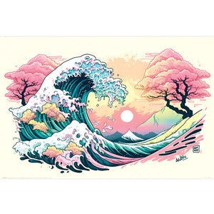 PASTEL GREAT WAVE MAXI POSTER ADA INGRAM HUKOSAI HIROSHIGE 507