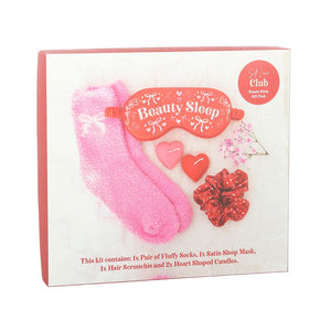 BEAUTY SLEEP GIFT SET SOCKS CANDLES EYE MASK HAIR SCRUNCHIE