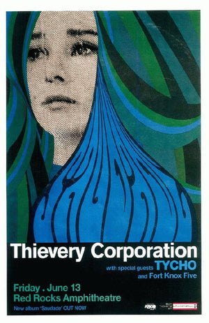 THIEVERY CORPORATION TYCHO RED ROCKS 2010 27 X 43CM MINI POSTER