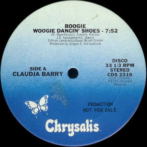 CLAUDJA BARRY | BOOGIE WOOGIE DANCIN SHOES 12 - US - GENERIC RECORD COMPANY SLEEVE