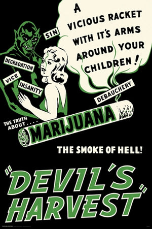 DEVILS HARVEST MARIJUANA RETRO POSTER 493
