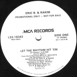 ERIC B AND RAKIM | LET THE RHYTHM HIT EM - 12 - US - MCA COMPANY SLEEVE - WHITE LABEL PROMO