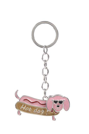 PINK POOCH HOTDOG KEYRING