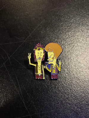 BEAVIS BUTTHEAD HIPPIES ENAMEL BADGE