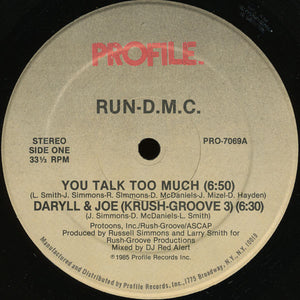RUN DMC | YOU TALK TOO MUCH 12 - GENERIC PROFILE RECORDS SLEEVE