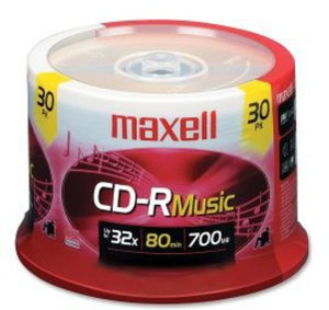 CD RECORDABLE 80 MIN BLANK CD CD - R (30PACK)