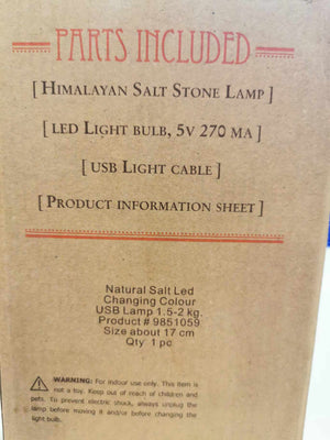 USB SALT LAMP 1.5KG WHITE SALT MOOD CHANGE LIGHT