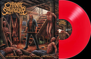 CARNAL SAVAGERY | GRAVEWORMS CADAVERS COFFINS & BONES - CLEAR RED