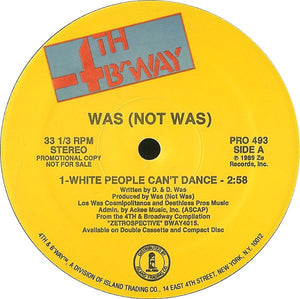 WAS NOT WAS | WHITE PEOPLE CAN'T DANCE 12 - US PROMO - GENERIC RECORD COMPANY SLEEVE