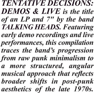 TALKING HEADS | TENTATIVE DECISIONS 1974 - 1976  (2LP SET) BLACK FRIDAY RSD 2025 (VINYL)