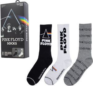 PINK FLOYD SOCKS 3 PACK IN GUITAR TIN (UK SIZE 6.5 - 11 / US M  9-12  US W 11-18)