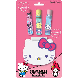 HELLO KITTY AND FRIENDS COSMETIC BAG AND LIP GLOSS