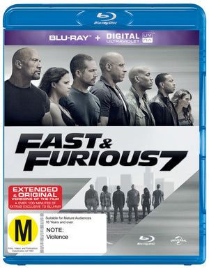 MOVIE BLACT | FAST AND FURIOUS 7 (BLURAY / UV)