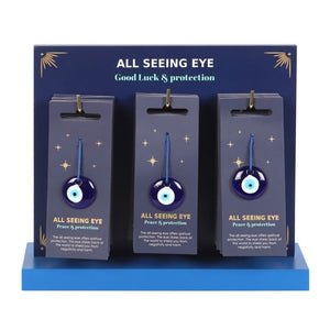 ALL SEEING EYE GLASS CHARMS EVIL EYE PROTECTION