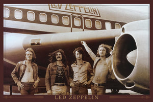 LED ZEPPELIN BAND BESIDE AIRPLANE (POSTER) 671