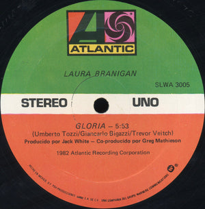 LAURA BRANIGAN | GLORIA 12 - MEXICAN PRESSING - GENERIC RECORD COMPANY SLEEVE - SMALL TEAR ON LABEL