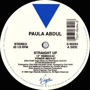 PAULA ABDUL | STRAIGHT UP 12 - US - WITH HYPE