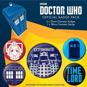 DOCTOR WHO EXTERMINATE BADGE PACK