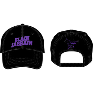 BLACK SABBATH BASEBALL CAP WAVY LOGO PURPLE AND DEMON