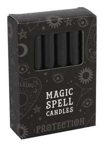 MAGIC SPELL BLACK CANDLES PROTECTION 12 PACK