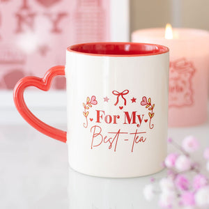 MY BEST-TEA MUG HEART SHAPED HANDLE