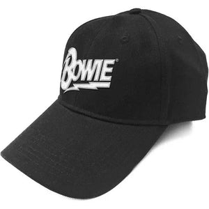 DAVID BOWIE UNISEX BASEBALL CAP: WHITE FLASH LOGO