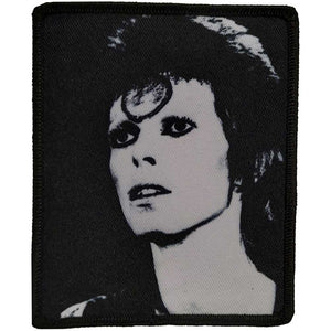 DAVID BOWIE FACE PATCH BLACK AND WHITE