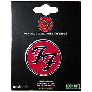 FOO FIGHTERS FF RED ENAMEL BADGE